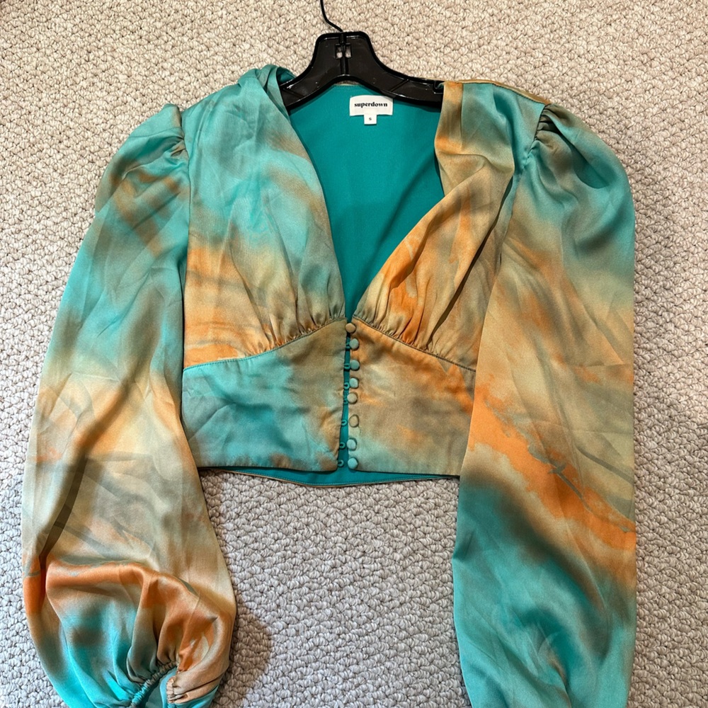 Superdown Satin Button up top